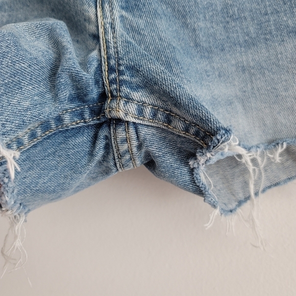 Levi's 511 Light Wash Distressed Denim Cut-Off Jean Shorts - Picture 7 of 11